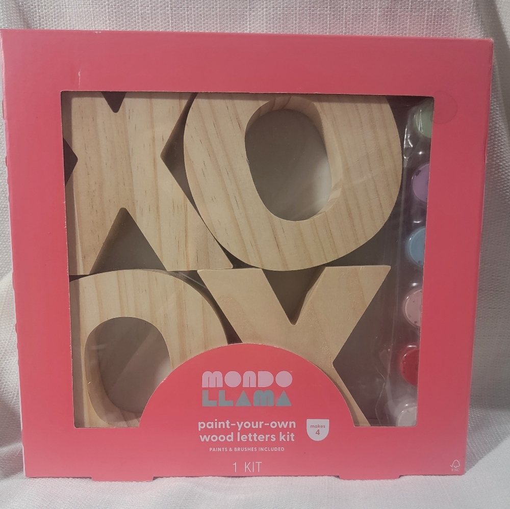 Mondo Llama Paint Your Own Wood Letters Kit DIY Create Kids Arts‎ And Crafts